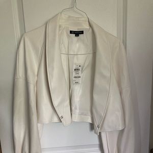 INC crop leather jacket NWT
